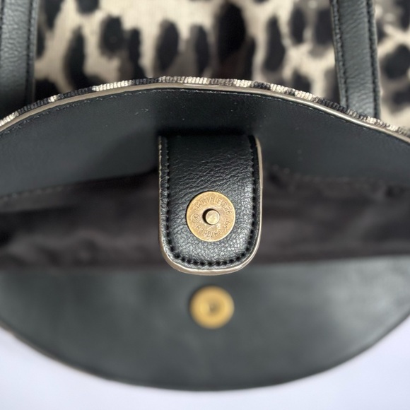 Animal Printed Textured Corduroy Oversized Half Moon Rounded Satchel Crossbody - Picture 10 of 13